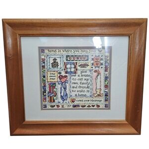 Framed Quilted Quotes Home Sweet Home Count Your Blessings Wall Art 15x13
